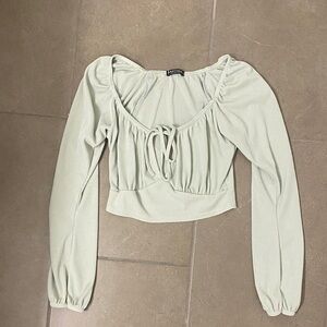 nasty gal long sleeve cropped top